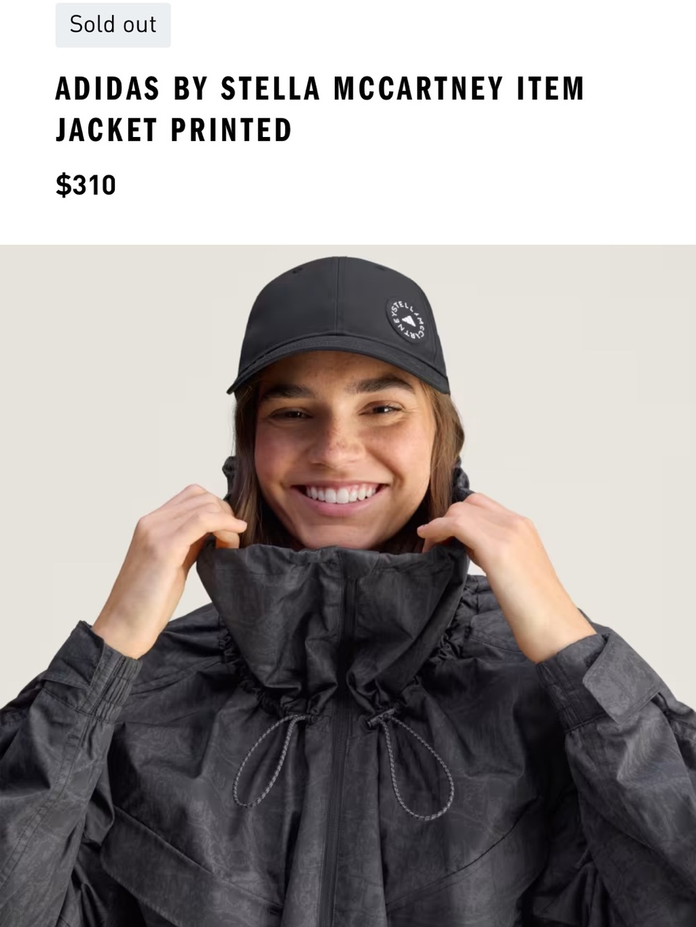 NEW🖤Stella McCartney x Adidas training track jacket utility black $310 - Picture 7 of 16